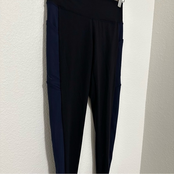 Tommy John Go Anywhere Side Pockets Leggings Black Navy Side Stripe Size M Women - Picture 4 of 10